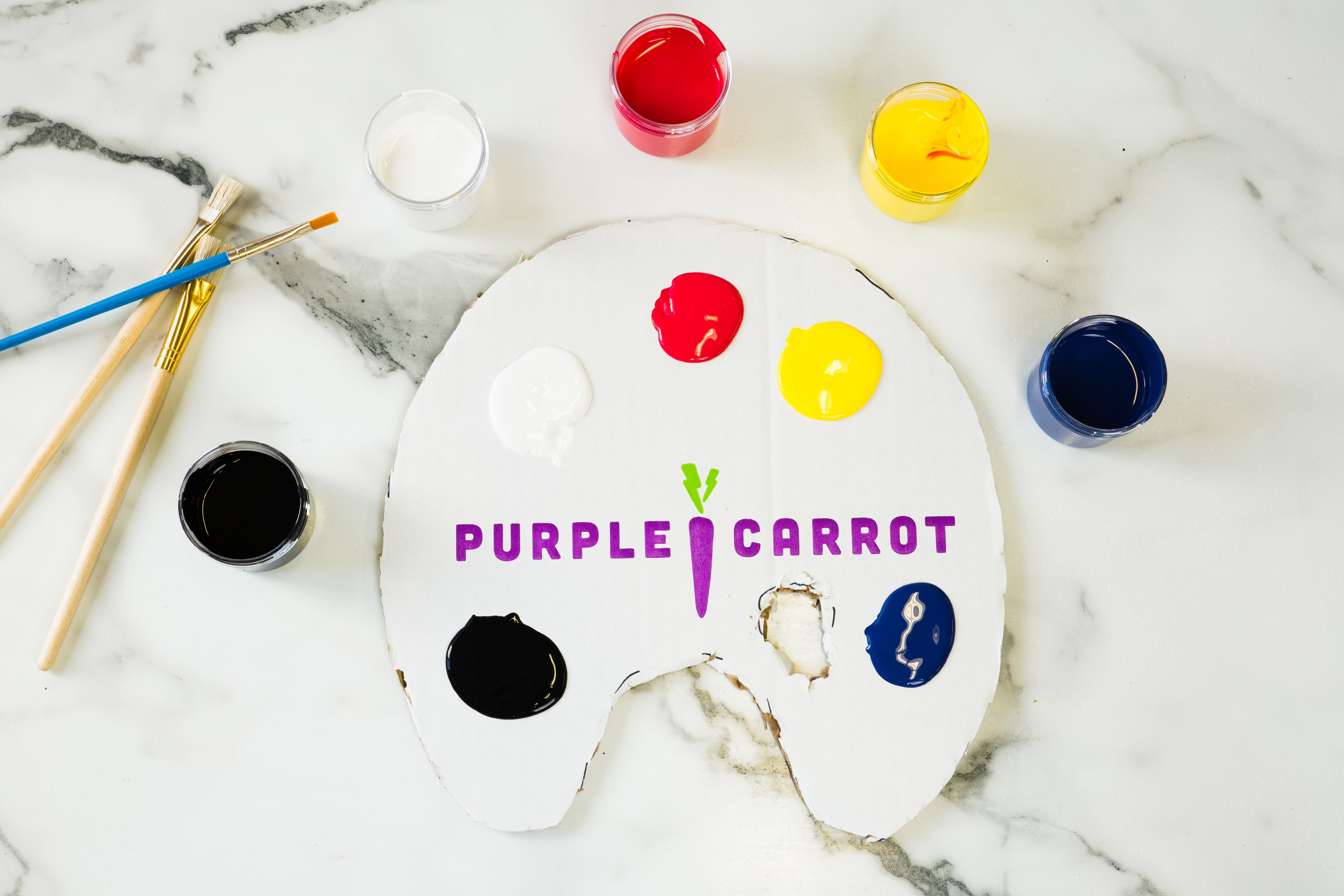 purple carrot DIY paint night - paint palette