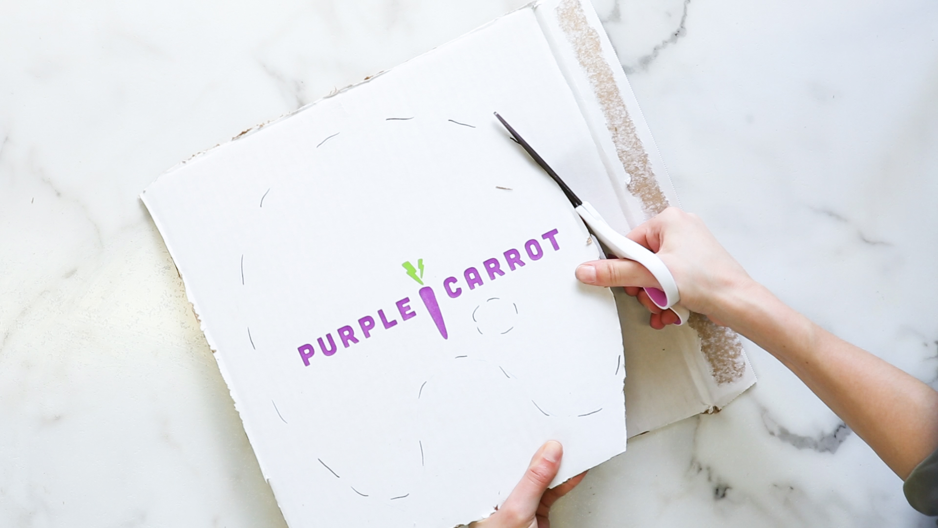 purple carrot DIY paint night - cut out your paint palette