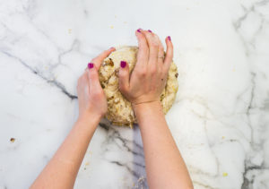 Vegan Hot Cross Buns - kneading - cooking terms
