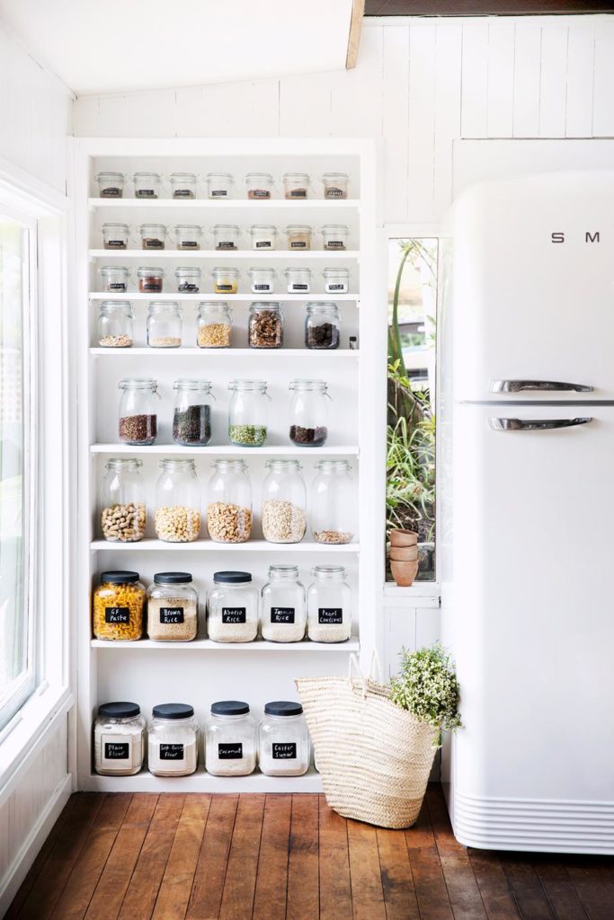 floating shelves in kitchen